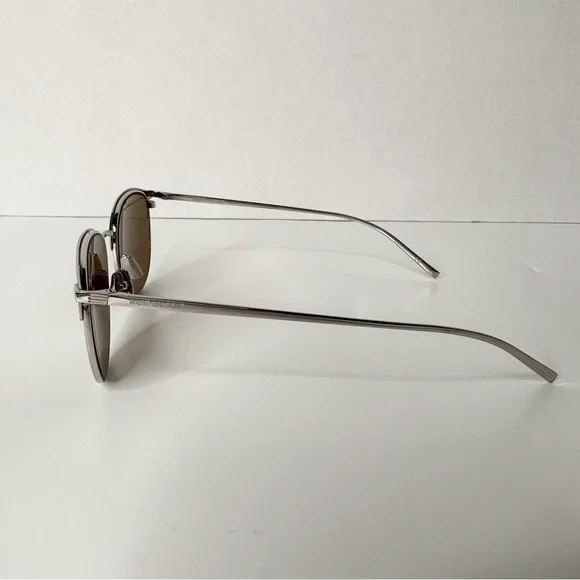 NEW Saint Laurent SL 148 T 003 Silver Classic Sunglasses w Case SAINT LAURENT Silver Mirror Lens 60-145MM Unisex Sunglasses  main image 3